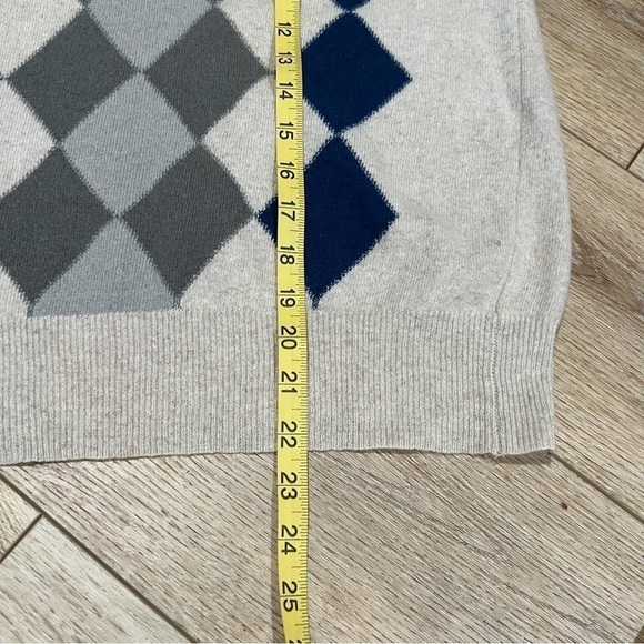 OLEG Cassini angora lana checkered vest with ribbed edging, size 36 or small. - Picture 3 of 8